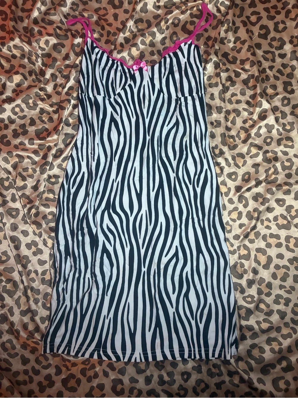 ⭒ zebra print shein mini dress